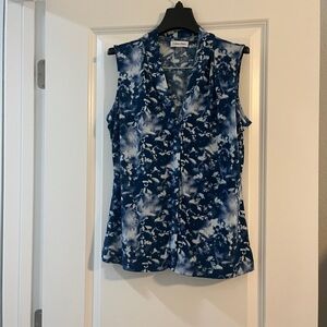 Calvin Klein size S tank top blue and white marble